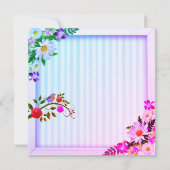 エレガントグラデーションのピンクと緑の結婚フローラ 招待状 (裏面)