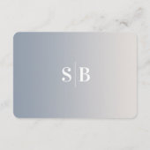 エレガントグラデーションアイボリーとダスティー結婚ブルーの詳細 エンクロージャーカード (裏面)