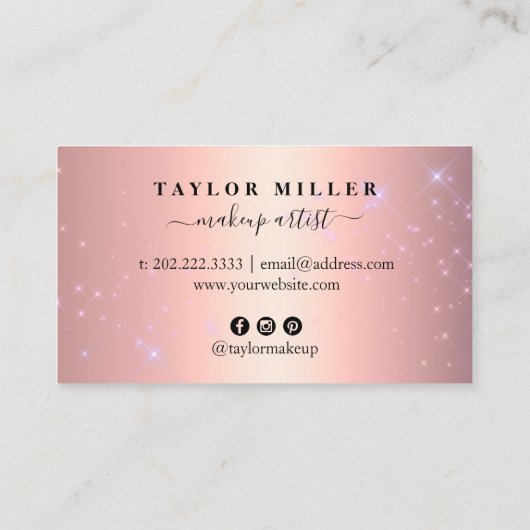 エレガントグラデーショングリッターメイク&ヘアメタリック 名刺 (裏面)