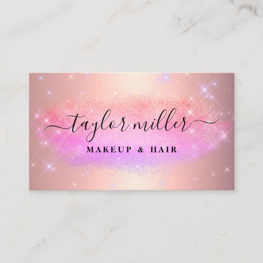 エレガントグラデーショングリッターメイク&ヘアメタリック 名刺 (正面)