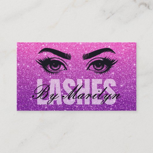 エレガントグラデーショングリッターラッシュテック走査可能 名刺 (正面)