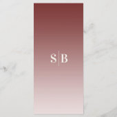 エレガントグラデーションシナモンレッド&パウダーピンク結婚ズ メニュー (裏面)