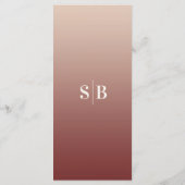 エレガントグラデーションシャンパン&シナモンレッド結婚ズ メニュー (裏面)