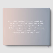 エレガントグラデーションダスティブルー&ライトピンク結婚ズ ゲストブック (裏面)