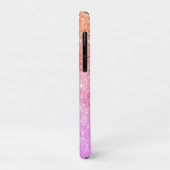 エレガントグラデーションピンク紫フェイクグリッター名 Case-Mate iPhoneケース (裏面/左)