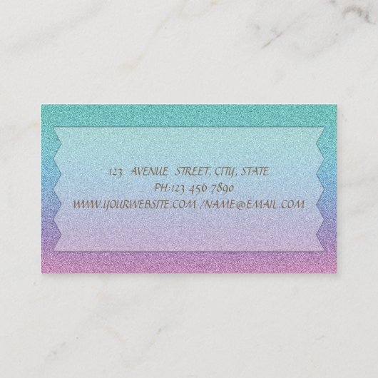 エレガントグラデーションモダングリッター唇、メイクアップ 名刺 (裏面)