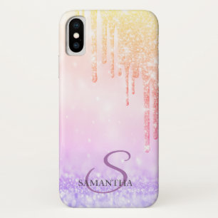 エレガントグラデーションラメドリップス iPhone X ケース