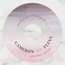 エレガントグラデーション梅+ピンクの水色の結婚トースト ワイングラスタグ