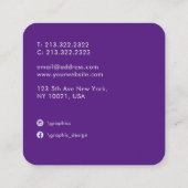 エレガントグラデーション水抽象芸術モノグラムの スクエア名刺 (裏面)