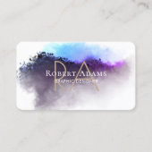 エレガントグラデーション水抽象芸術モノグラムの 名刺 (正面)