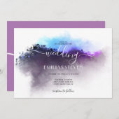 エレガントグラデーション水結婚色 招待状 (正面/裏面)