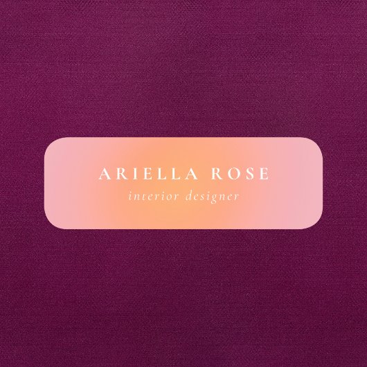 エレガントグラデーション赤面ピンクミニマルプロフェッショナル 名札