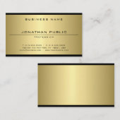 エレガントグラマフェイクーモダン金ゴールドシンプルテンプレート 名刺 (正面/裏面)