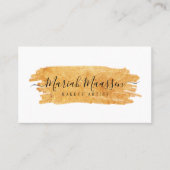 & エレガントグラマラスな美しい金ゴールドメイクアップブラシストーク 名刺 (正面)