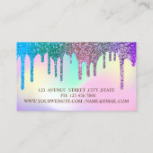 エレガントグリッターがホログラフィグラデーションックフレームを駆動 名刺 (裏面)