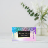 エレガントグリッターがホログラフィグラデーションックフレームを駆動 名刺 (スタンド正面)