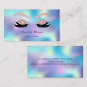 エレガントグリッターが青フェイクいホログラフィック 名刺 (正面/裏面)