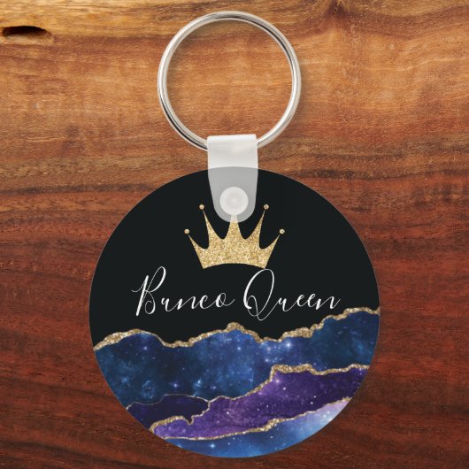 エレガントグリッターガーリー金ゴールドクラウンバンコクイーン キーホルダー (正面)