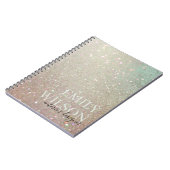 エレガントグリッターグリーンピンクアクアシャイニーきらめくプラン ノートブック (左側)