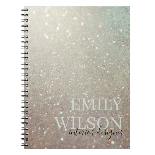 エレガントグリッターグリーンピンクアクアシャイニーきらめくプラン ノートブック (正面)
