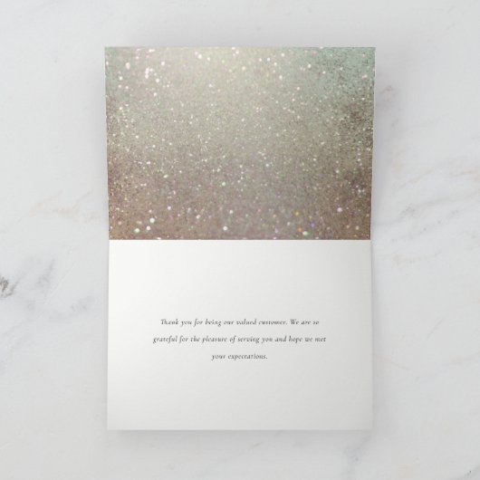 エレガントグリッターグリーンピンクアクアシャイニーきらめく サンキューカード (内部)