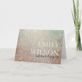 エレガントグリッターグリーンピンクアクアシャイニーきらめく サンキューカード