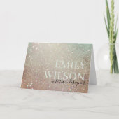 エレガントグリッターグリーンピンクアクアシャイニーきらめく サンキューカード (正面)