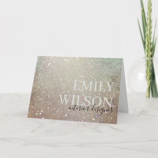 エレガントグリッターグリーンピンクアクアシャイニーきらめく サンキューカード (正面)