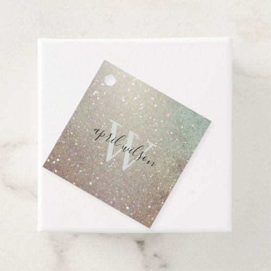 エレガントグリッターグリーンピンクアクアシャイニーきらめく フェイバータグ (インサイチュ)