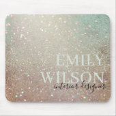 エレガントグリッターグリーンピンクアクアシャイニーきらめく マウスパッド (正面)