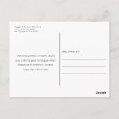 エレガントグリッタースクリプトクリスマスホリデー写真 ポストカード (裏面)