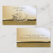 エレガントグリッタースタイリッシュロータス金ゴールドシークイン 名刺 (正面/裏面)