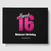 エレガントグリッタースパークルスウィート16誕生日 ゲストブック (正面)