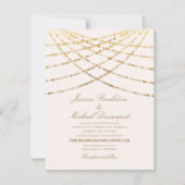 エレガントグリッタートゥインクルライツクリームホワイト結婚ズ 招待状 (正面)