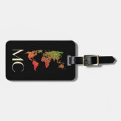 エレガントグリッタートラベルのワールドマモノグラムのップ名 ラゲッジタグ (正面横)