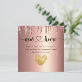 エレガントグリッタードリップスニューホーム引っ越し祝いパーティーカード サンキューカード (スタンド正面)