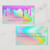 エレガントグリッタードリッププロフェッショナルホログラフィック 名刺 (正面/裏面)