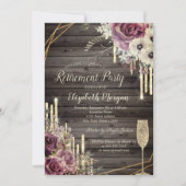 エレガントグリッタードリップ、ガラス、フローラ廃棄 招待状 (正面)