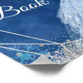 エレガントグリッターネイビークリスマススノーフレーク15アニョス ポスター (角)