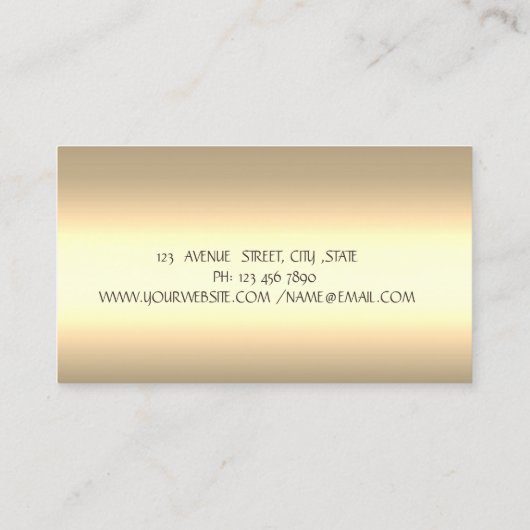 エレガントグリッターハス花メイクアップホログラフィック 名刺 (裏面)