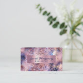 エレガントグリッターバラ金ゴールドフェイクフォイルガーリー 名刺 (スタンド正面)