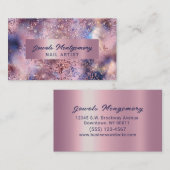 エレガントグリッターバラ金ゴールドフェイクフォイルガーリー 名刺 (正面/裏面)