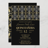 エレガントグリッターパターンパーティの招待状 招待状 (正面/裏面)