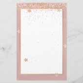 エレガントグリッターピンクの金ゴールドひな形5.5インチx 8.5インチ 便箋 (裏面)