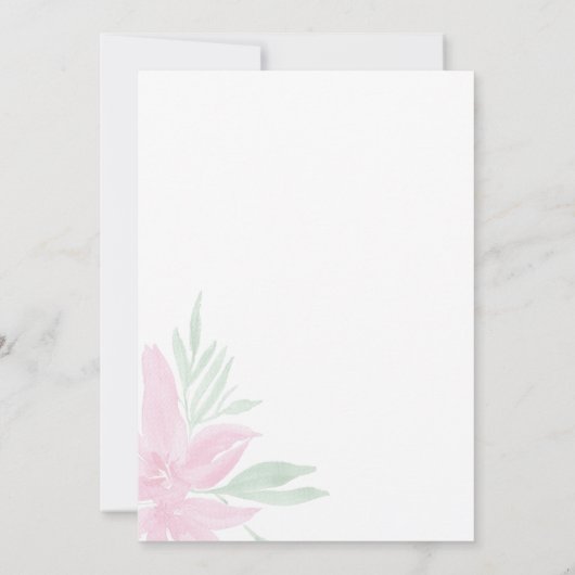 エレガントグリッターピンク書道誕生日インビタティ 招待状 (裏面)