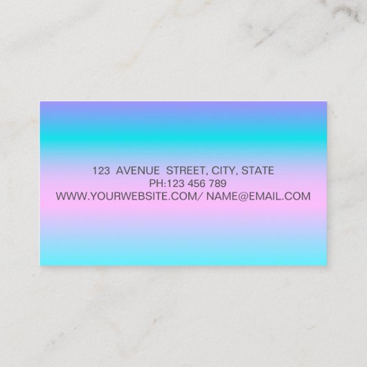 エレガントグリッターフェイクがホログラフィグラデーションー 名刺 (裏面)