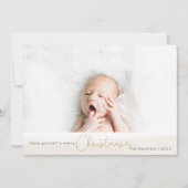 エレガントグリッターフェイククリスマスの休日の写真カード 招待状 (正面)