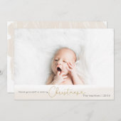 エレガントグリッターフェイククリスマスの休日の写真カード 招待状 (正面/裏面)