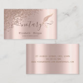 エレガントグリッターフェザー公証人バラ金ゴールド 名刺 (正面/裏面)