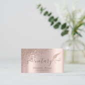 エレガントグリッターフェザー公証人バラ金ゴールド 名刺 (スタンド正面)